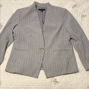 Ann Taylor Gray Pinstripe Blazer